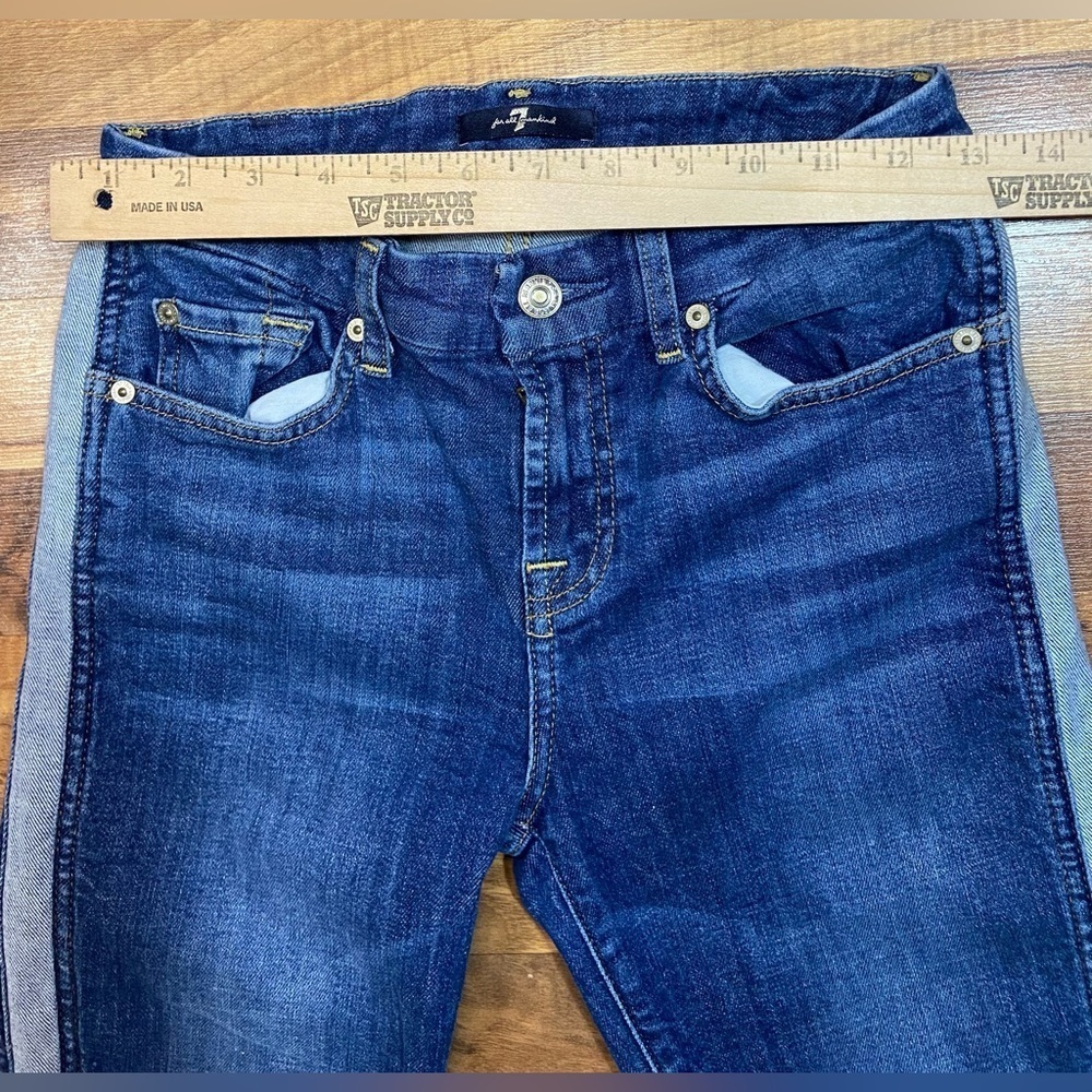 7 For All Mankind Ankle Skinny Jeans Size 26 Reverse Step Side Panel Mojave Dusk - Picture 6 of 9